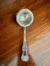 Coin Silver Tea Straining Spoon.