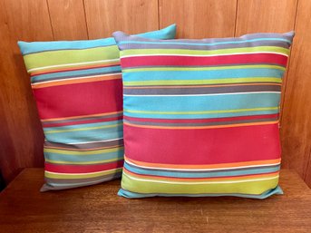 Set Of 2 ~ Indoor/outdoor Pillows ~ Stripe