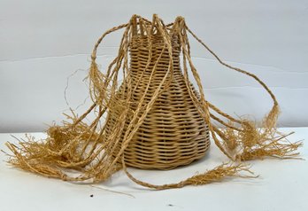 Handmade Woven Basket With Tassels