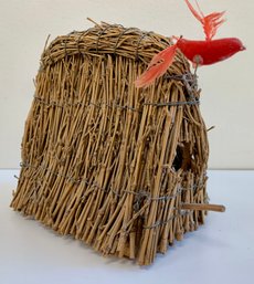 Vintage Small Wicker Birdhouse