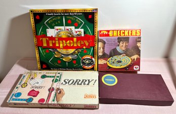 Lot Of Games, Scrabble, Sorry, Checkers, Tripoley.