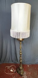 Vintage Floor Lamp With Fringe Shade