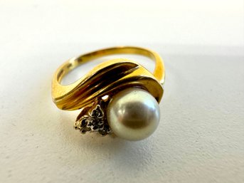 14k And Pearl Ring Size 7.5