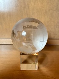 Glass World Globe On Stand