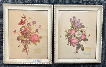 Two Vintage Framed Floral Prints