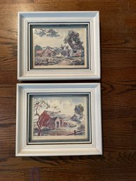 Lot Of 2 Farm Prints By George Kirby