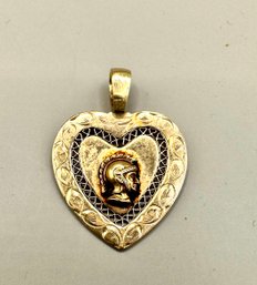 14k Gold Heart Charm