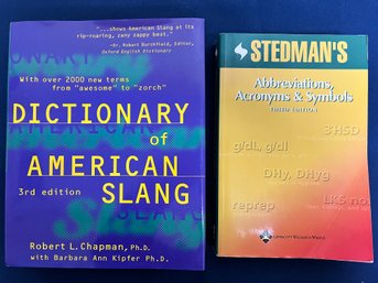 Dictionary Of American Slang 3rd Edition, Stedmans Abbreviations, Acronyms & Symbols.