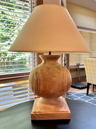 Turned Wood Table Lamp