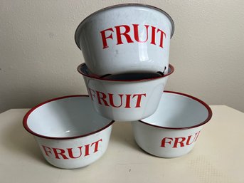 Vintage Fruit Enamel Bowls (4)