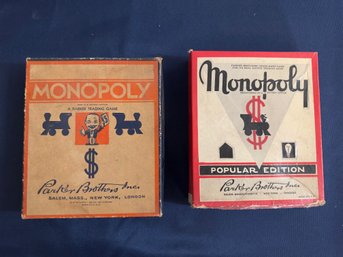 Two Vintage Monopoly Game Piece Boxes