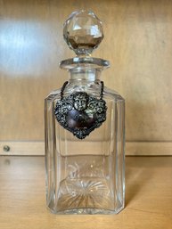 Crystal Decanter With Silver Gin Tag