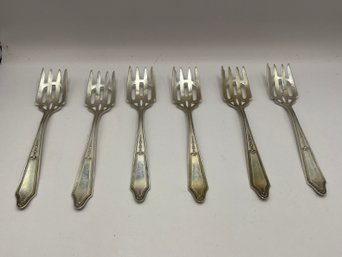 6 Vintage Sterling Forks Makers Marks SSMC