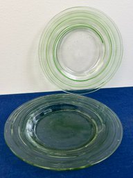 Vintage Green Bubble Glass Medium Plates