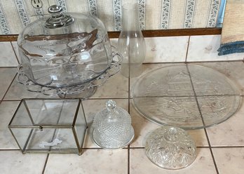 Covered Cake Dish, Glass Box, Platter, Lamp Chimney, Covered Dish, Glass Cover