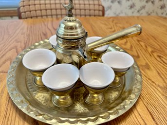 Middle Eastern Brass Coffee Set