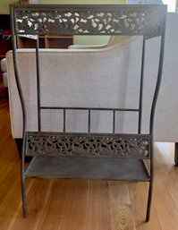 Metal And Glass Side Table With Shelf