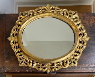 Vintage Gold Gilt Hollywood Regency Oval Mirror