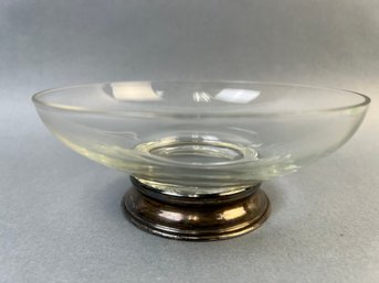 Silver Plate And Glass Serving Bowl.