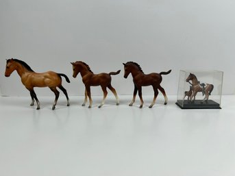 A Herd Of 5 Molded Horses.