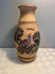 Tonala Mexican Glazed Design Stoneware Vase