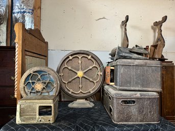 Lot Of Vintage Radio Speakers And Other Items