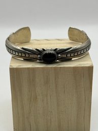Southwestern Inspired Sterling Cuff With Black Stone