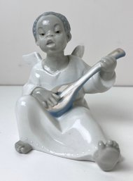 Lladro Retired Angel Negro Hand Made In Spain.