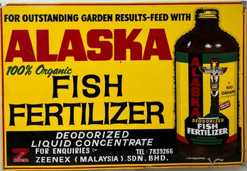 Vintage Alaska 100 Fish Fertilizer Zeenex Sign - Local Pickup Only