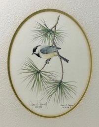 Vintage 1986 James P. Townsend 444/950 Chicadee Drawing Framed -Local Pick Up