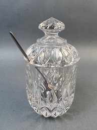 Crystal Condiment Jar With Cover.