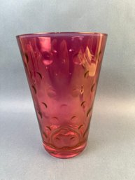 Cranberry Glass Vase.