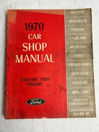 Vintage 1970 Car Shop Manual Engine Vol. Two
