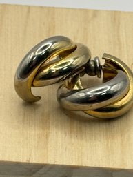 Silver And Gold Tone Pierced Earrings