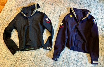 Two Vintage Navy Shirts