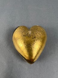 Robert Held Heart Shaped Art Glass Paperweight.