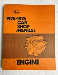Vintage 1975-1976 Car Shop Manual Engine Vol. 2