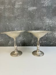 Pair Of Sterling Weighted Compotes