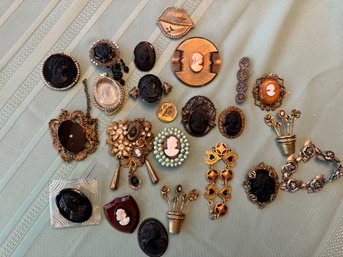 Lot Of Cameo Brooches