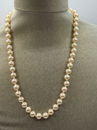 Single Strand Of Cultured Pearls With Gold Tone Clasp