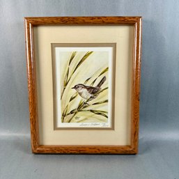 Susan LeBow- Small Brown Bird In Rushes -print