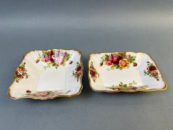 2 Royal Albert Old Country Roses Side Dishes.