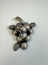 Large Sterling Mexico Grape Brooch