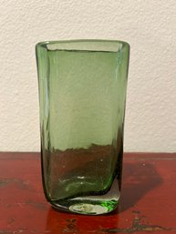 Modern Green Handblown Glass Vase