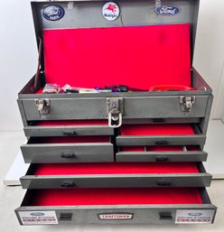 Craftsman 7 Drawer Tool Box With Some Tools, New Liner.