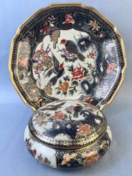 Classic Traditions Decorative Hand Painted Bowl And Dish. -local Pickup Only