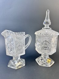 West German Lead Crystal Cream And Sugar Servers. Local Pickup Only