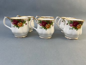 6 Royal Albert Old Country Roses  Coffee Cups.