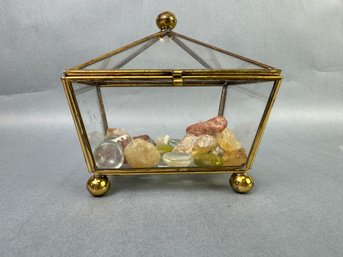 Small Trinket Box With Various Stones