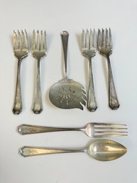 11 Pieces Of Antique Sterling Flatware